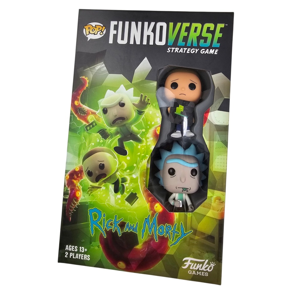 FunkoVerse Strategy Game Rick and Morty 100 2-Player Board Game w/ 2 Pop Figures